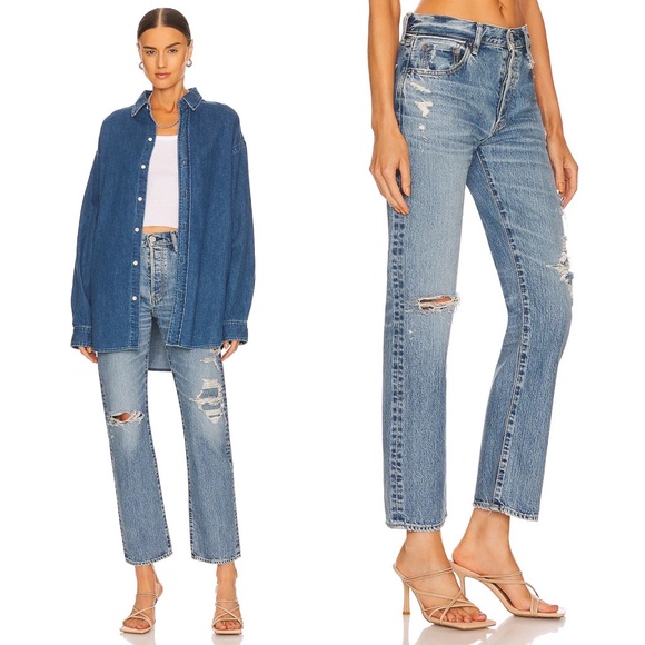 NWT ✨MOUSSY✨ Plymouth Straight Leg Jean in 110 Blue Sz 24